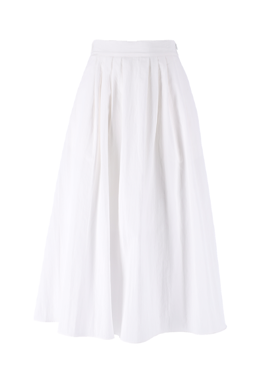 Aqua Linen A-line Skirt_White